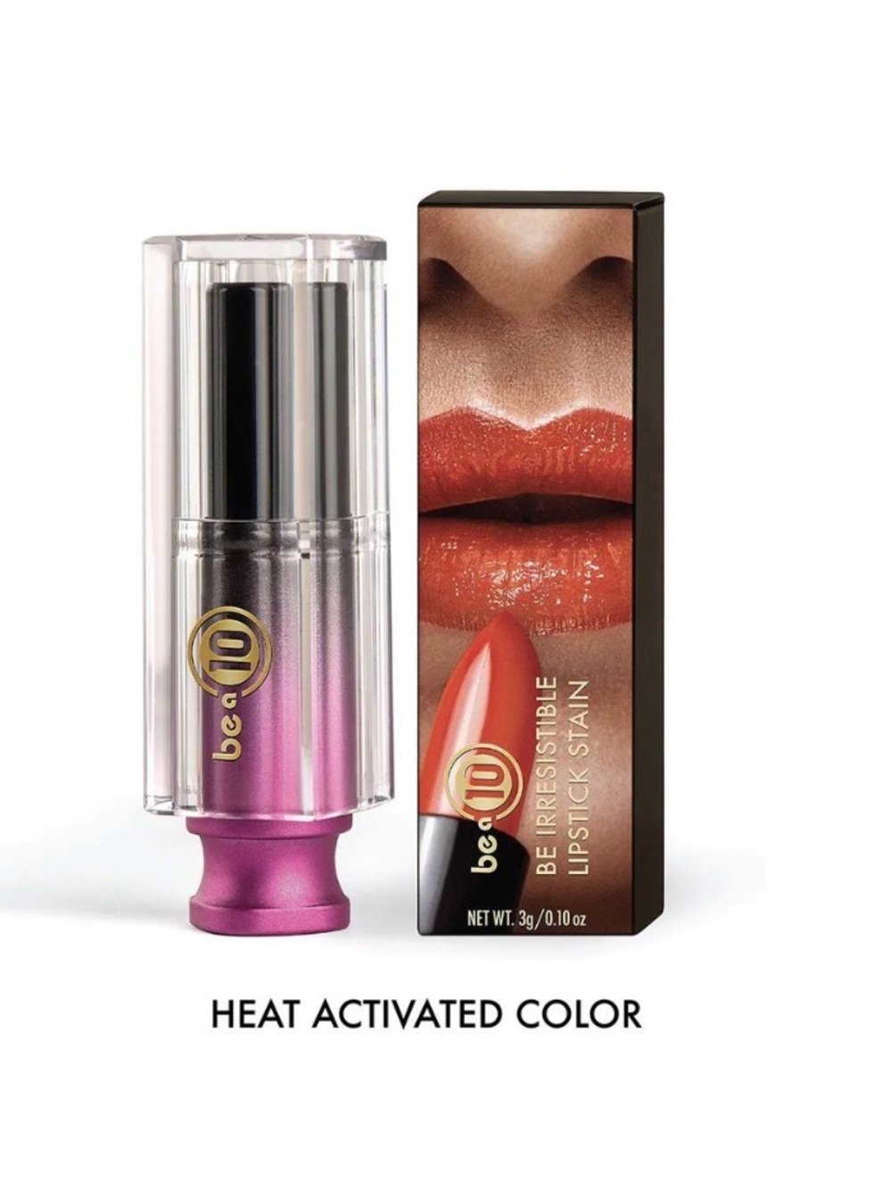 Be a 10 heat activated lipstick NWT red